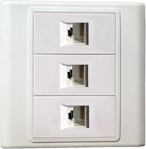 3 RJ45 Cat5e Cat6 Network Ethernet Keystone Modules Information Wall Plate Cover Wall Mount Faceplate Socket Plug Port