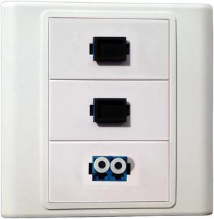 2 SC Simplex + LC Duplex Fiber Optic Keystone Modules Multimedia Information Wall Plate Cover Wall Mount Faceplate Socket Plug Jack