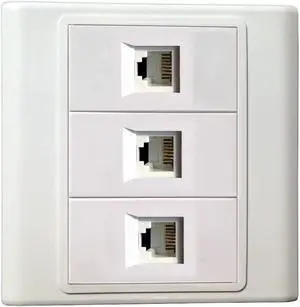 3 RJ11 Cat3 PSTN Telephone Keystone Modules Information Wall Plate Cover Wall Mount Faceplate Socket Plug Port