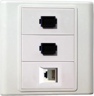 2 SC Simplex + RJ11 Fiber Optic Keystone Modules Multimedia Information Wall Plate Cover Wall Mount Faceplate Socket Plug Jack