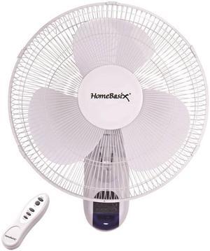 Homebasix FW40-S1 16-Inch Oscillating Wall Fan with Remote W/Remote 3 Speed