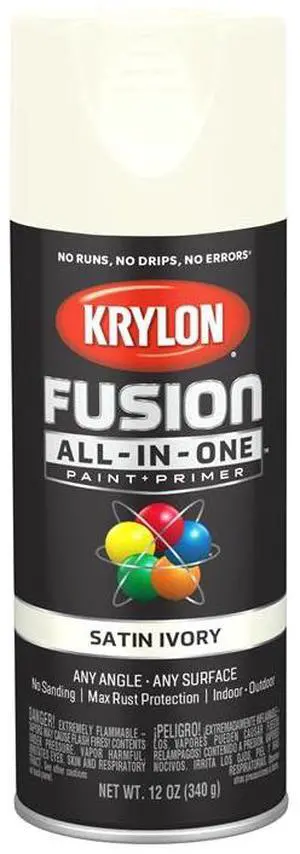 Krylon Fusion All-In-One Satin Spray Paint & Primer, Ivory K02739007