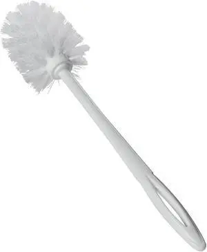 Rubbermaid Commercial Toilet Bowl Brush, 10" Handle, White 631000WE