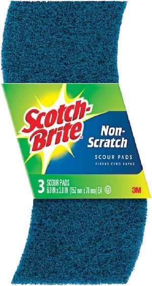 Non-Scratch Scour Pads, Size 3 x 6, Blue, 10/Carton 62310