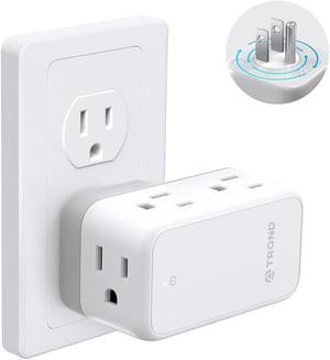 TROND Multi Plug Outlet Extender  Wall Outlet Splitter with 360 Rotating Plug 6 AC Outlet Adapter 3Sided Swivel Plug Expander Small Electrical Outlet Extender for Travel Cruise Home Dorm Room