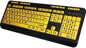 Adesso AKB-132UY EasyTouch 132 - Florescent Yellow Multimedia Desktop Keyboard