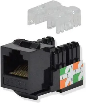 CAT5e RJ45 Tool-Less Keystone Jack, No Punch Down Tool Required Connector Black