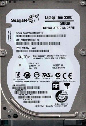 Seagate ST500LM000 500GB 5400RPM SATA 6Gbps 64MB SSHD P/N 716262-002