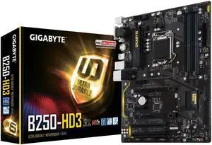 GIGABYTE GA-B250-HD3 LGA1151 Intel ATX DDR4 MOTHERBOARD ONLY