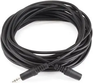 MonoPrice 25ft 3.5mm Stereo Plug/Jack M/F Cable - Black (650)