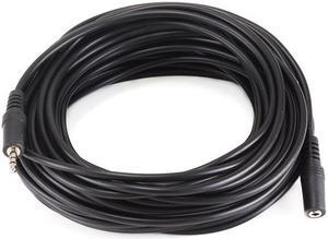MonoPrice 50ft 3.5mm Stereo Plug/Jack M/F Cable - Black (651)
