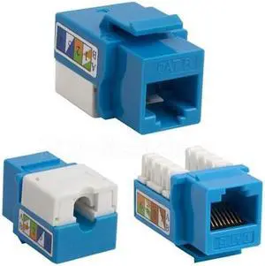 BattleBorn Cat6 Keystone Jack KEY6PTBLU Punch Type - Blue