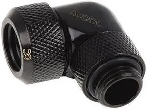 Alphacool Eiszapfen 13mm HardTube compression fitting 90° rotatable G1/4 for plexi- brass tubes (rigid or hard tubes) - knurled - deep black