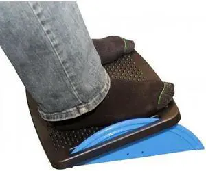 IO Crest Ergonomic Floating Tilt Foot Rest Textured Surface Reduce Muscle Strain, Black Blue (SY-ACC65076)