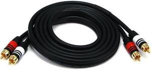 Monoprice 2864 6ft Premium 2 RCA Plug/2 RCA Plug M/M 22AWG Cable Cord - Black
