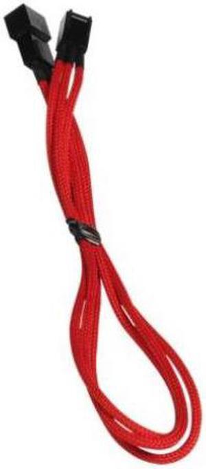 NZXT CABLE-NT-CB-3F600-R 600mm 3 Pin Fan Extension Braided Cable Cord Red