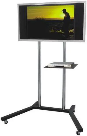 Monmount Rolling TV Cart / Large Monitor Trolley - Holds up to 50" LCD TVs