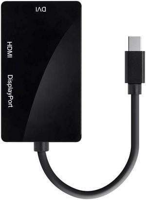 Monoprice Mini DisplayPort 1.1 to HDMI, DVI, and DisplayPort Adapter, Black