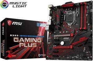 MSI B360 GAMING PLUS LGA 1151 (300 Series) Intel B360 SATA 6Gb/s USB 3.1 ATX Intel Motherboard