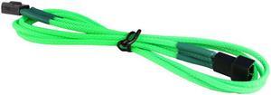 Green 3-Pin Fan Extension Cable Cord Premium Braided Adapter PC Computer
