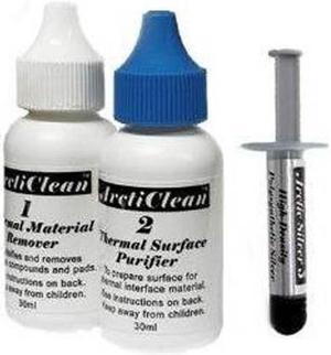 Arctic Silver 5 Thermal Compound Paste Grease 3.5g Grams w/ ArctiClean 60 ML Kit