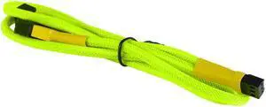 Yellow 4-pin to 2x 3-Pin Fan Braided Power Cord Cable Adapter PC Computer