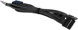 Black 4-Pin to 3x SATA Cable Cord Premium Braided Adapter PC Computer