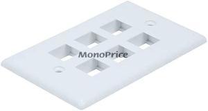 Monoprice 6-Hole 1-Gang Keystone Wall Plate - White