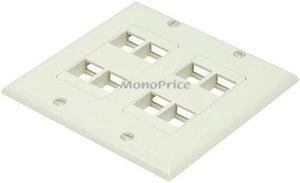 Monoprice 106836 2-Gang Wall Plate for Keystone 8 Hole, Ivory