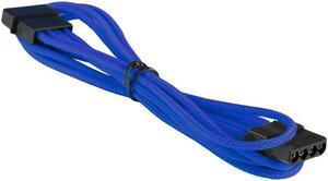 Dark Blue 4-Pin Cable Premium Braided Male to Female Extension