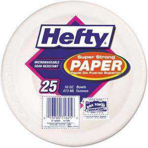 Hefty RFP D71625PK Super Strong Paper Dinnerware, 16 oz. Bowl, Bagasse, 25/Pack