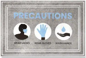 Apache Mills Mat,Precautions Gry/Te,Gy 3984528812X3