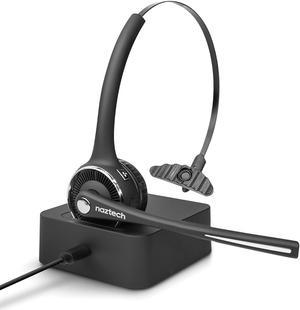 Naztech Wireless Bluetooth Noise Canceling Over-the-Head Headset with Base