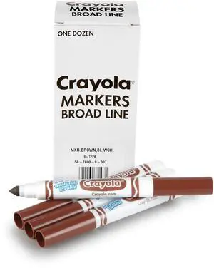 Crayola Washable Broad Line Bulk Markers, Brown 58-7800-007