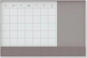 U Brands Dry Erase Combo Board 36 x 24 Month View White Surface & Frame 3197U00-01