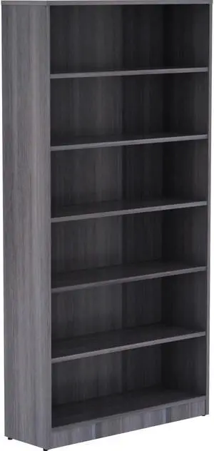 Lorell Bookcase 6 Shelves 36"x12"x72" Weathered Charcoal 69565 Lorell Bookcase 6 Shelves 36"x12"x72" Weathered Charcoal 69565