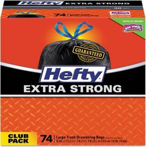 Hefty Ultra Strong Tall Kitchen & Trash Bags 30" x 33" 30 gal Black 222/Carton