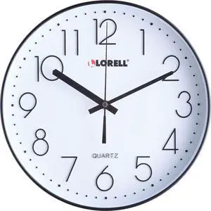 Lorell 12" Quiet Wall Clock - Black