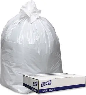 Genuine Joe Trash Can Liners Hvy-Dty 9mil 38"x58" 100BG/CT White 3858W