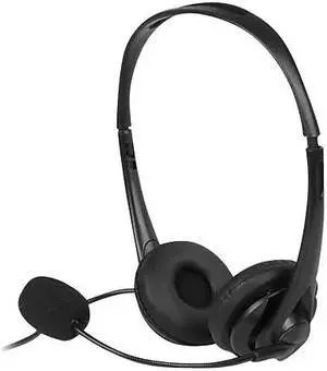 Aluratek Wired USB Headset with Noise Reducing Boom Mic, Black AWHU01FJ