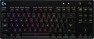Logitech G PRO Mechanical Gaming Keyboard Ultra Portable Tenkeyless Design Detachable Micro USB Cable 168 Million Color LIGHTSYNC RGB Backlit Keys