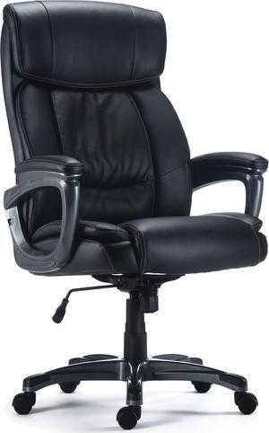 MyOfficeInnovations Bonded Leather Big & Tall Managers Chair Black (53235)