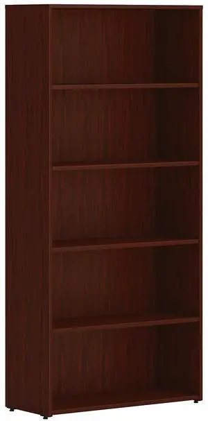 HON Mod 5-Shelf 65"H Bookcase Traditional Mahogany LBC3013B5LT1