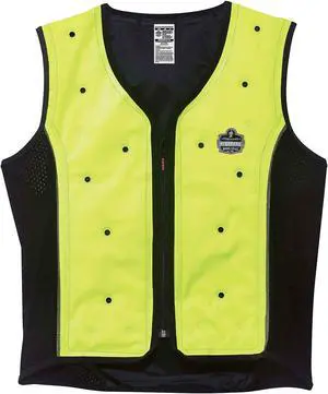 Ergodyne 12678 Chill-Its 6685 Premium Dry Evaporative Cooling Vest with Zipper - Nylon - 4X-Large - Lime