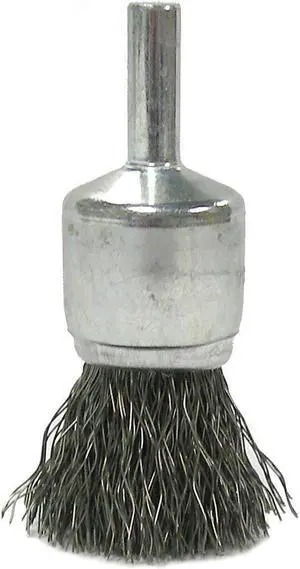 WEILER 90187 Crimped Wire End Wire Brush, Steel, 3/4"