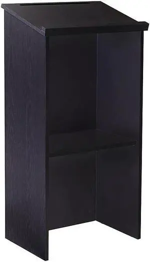 AdirOffice 46"H Floor Standing Lectern with Adjustable Shelf Black (661-01-BLK)