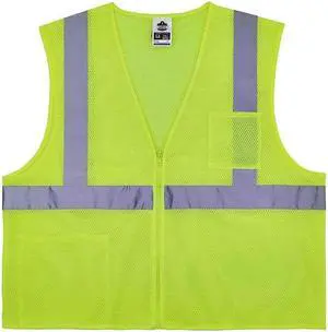 Ergodyne GloWear 8256Z High-Visibility Zipper Safety Vest Class 2 4XL/5XL Lime