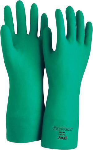 Ansell Sol-Vex Unsupported Nitrile Gloves Flock Lined Straight Cuff Size 10
