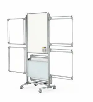 Ghent NEX204EP4-FR Nexus Easel Whiteboard - 32" x 76.13" - White Surface, Satin Aluminum Frame