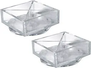 Azar 4-Compartment Plastic Rotating Organizer Clear 2/Box (556352)